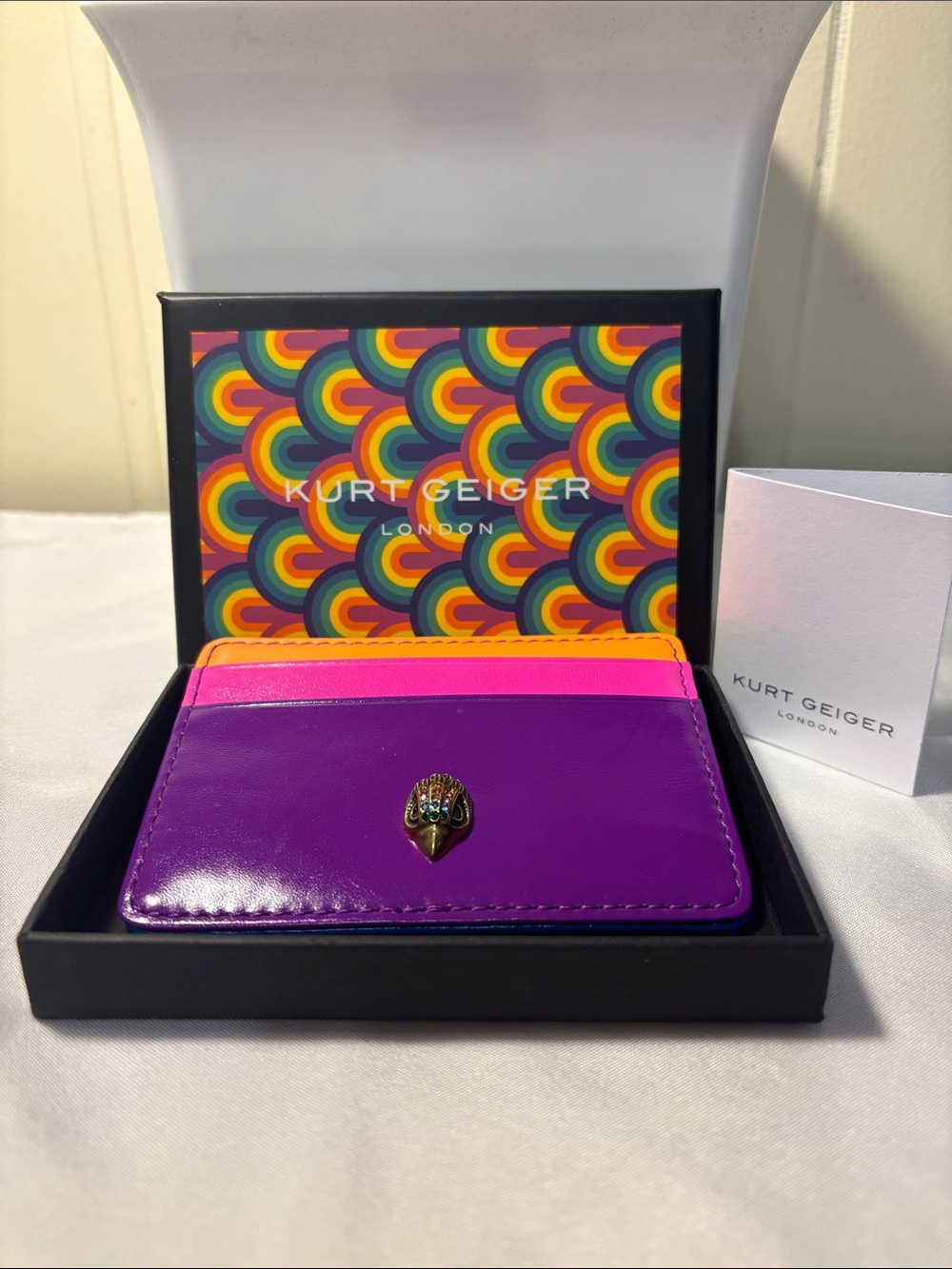 NIB/NWT Kurt Geiger London Neon Kensington Leather Card Holder - DISCONTINUED